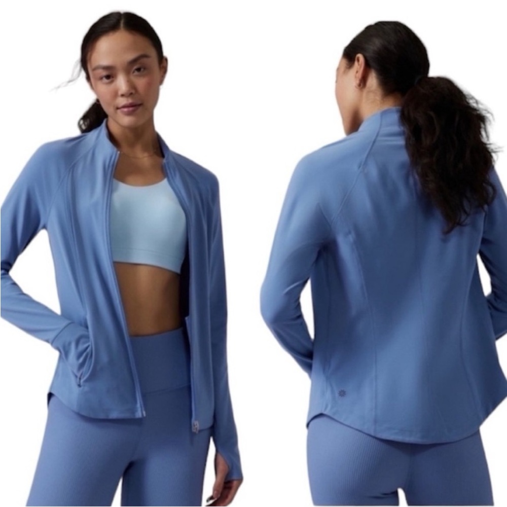 Athleta Salutation Athletic Full Zip Jacket Blue … - image 1